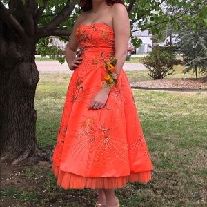 One of a kind orange formal